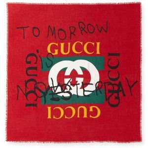 Gucci "Tomorrow is Not Yesterday" Coco Capitan Logo Square Scarf